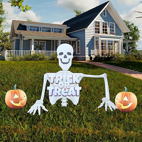 Giant 5-Foot Skeleton Yard Sign Set, 7-Piece (Includes Stakes)
