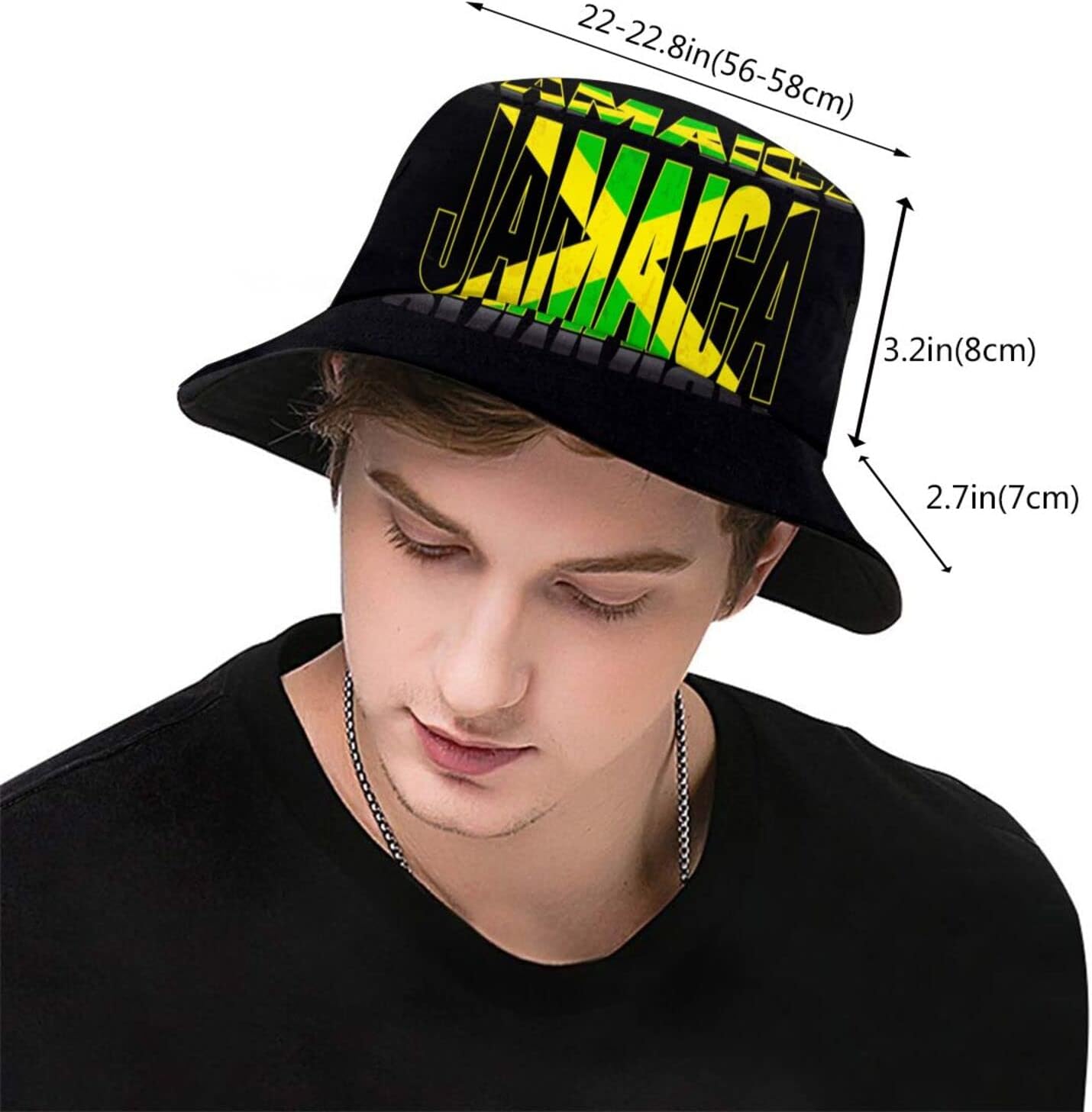 National Flag of Jamaica Bucket Hat Fisherman Hat Beach Travel Sun Hat Outdoor Cap for Unisex Men Women