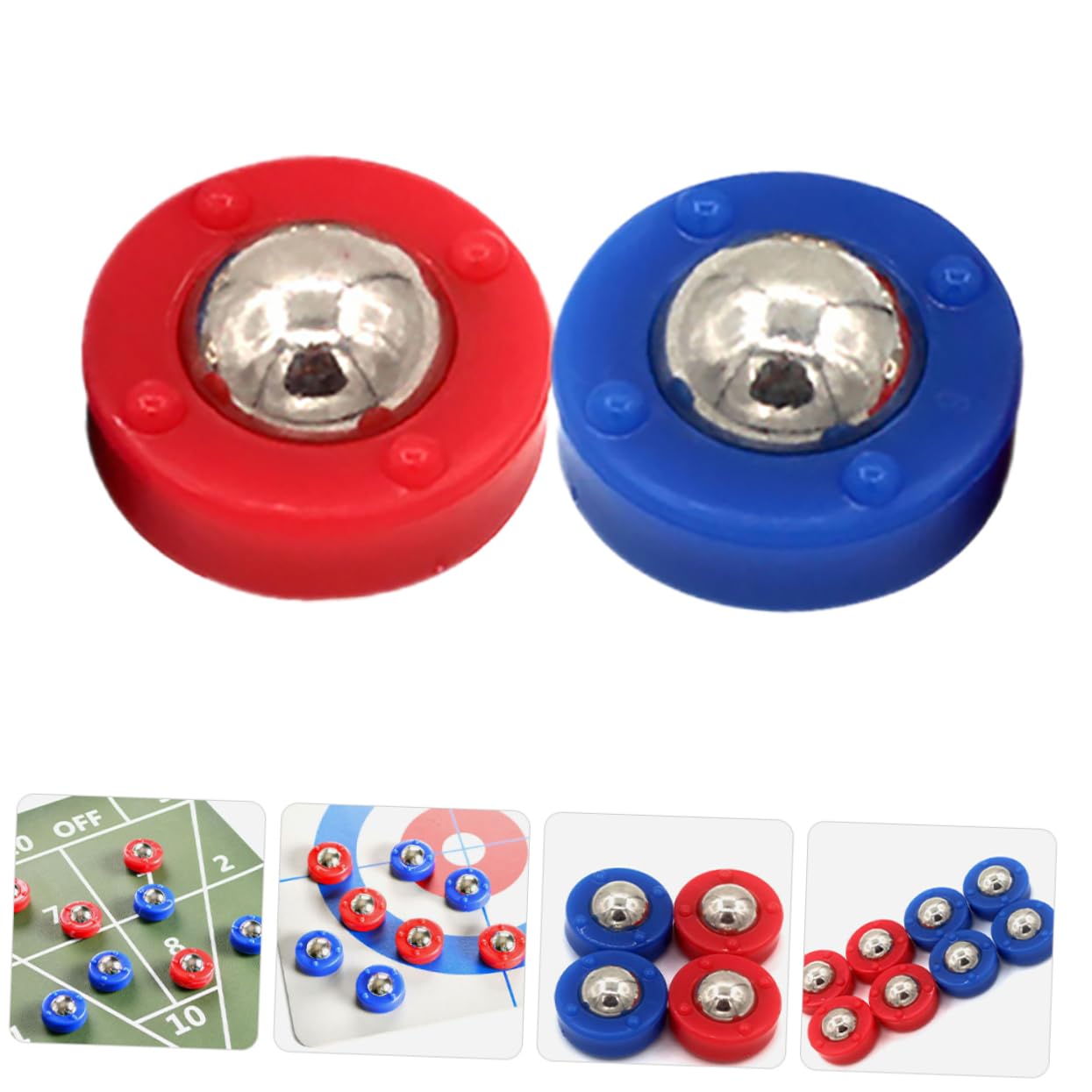 HANABASS 64 Piezas Accesorios para Mesa de Shuffleboard Mini Rodillos y Discos de Deslizamiento y Resistente para Mejorar Habilidades Familiares y Clubes de Entretenimiento