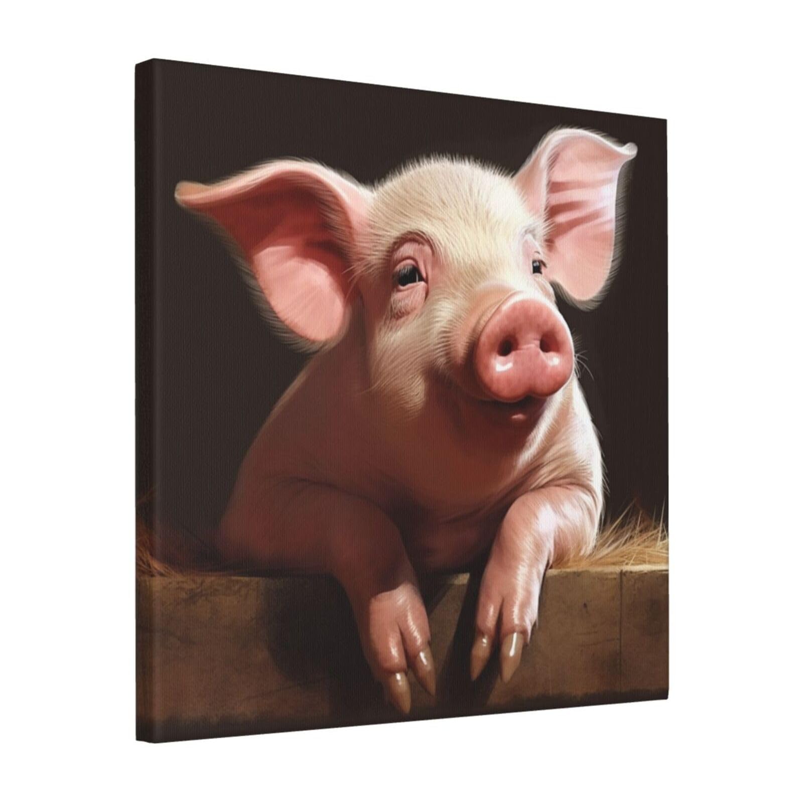 KLOPH Smiling Canvas Wall Art for Living Room 16"x16" Modern Artwork Painting for Bathroom Hanging Canvas Prints Aesthetic Wallart for Bedroom Kitchen Office Wall Decor