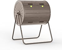 OutdoorLivingPerfected Dual Chamber 43 Gallon Tumbling Composter - Easy Turn Outdoor Batch Composter Bin (Grey)