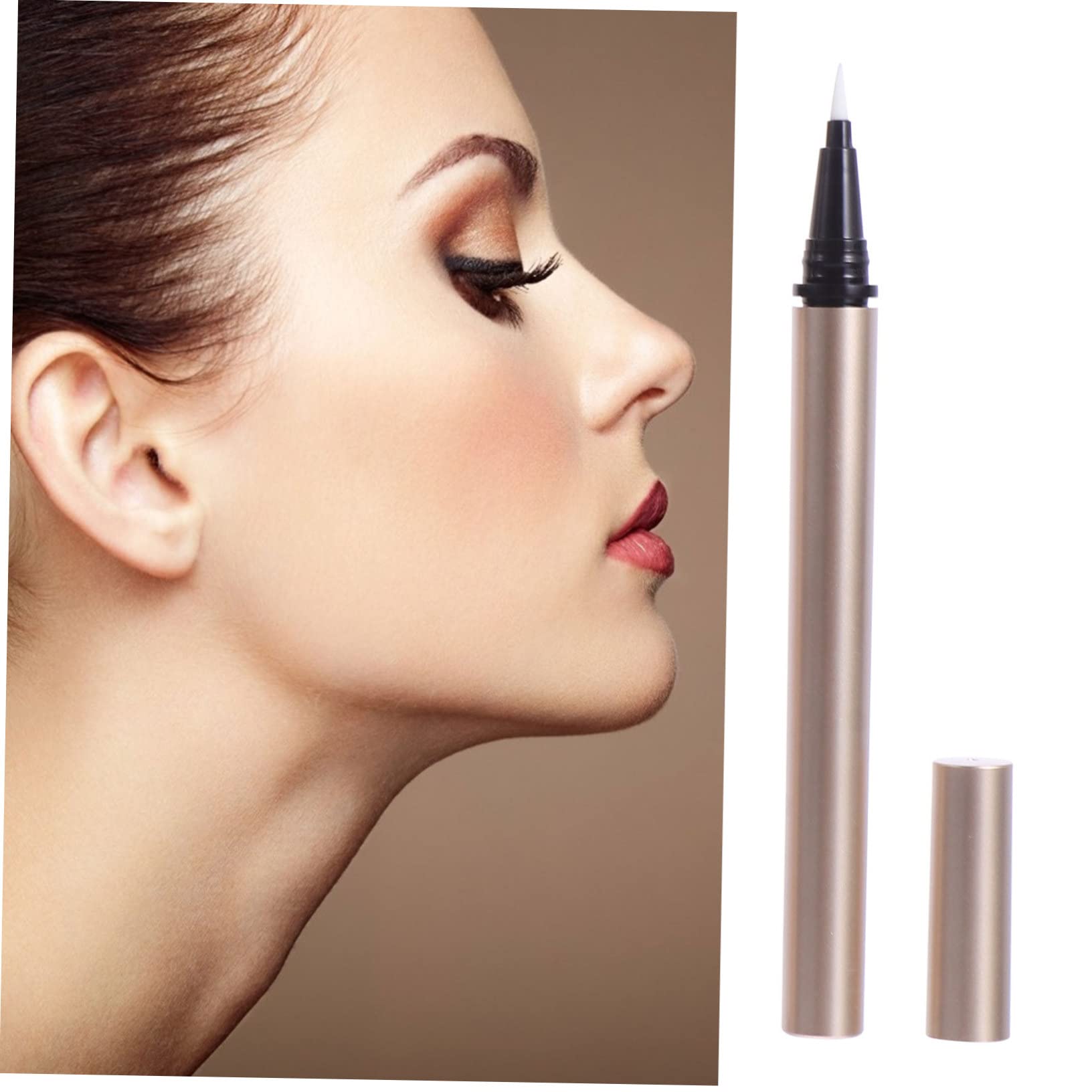 FRCOLOR 5 Pezzi Tubetti di Eyeliner Vuoti Ricaricabili 1Ml in Plastica Oro per Make-up Fai da Te e Applicazione Professionale nei Negozi di Cosmetici