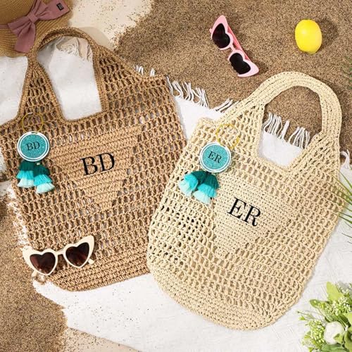 Personalized Raffia Beach Bag Custom Straw Beach Bags for Women Bridesmaid Gift Tote Bags Bachelorette Party Bag Mothers Day Gift4