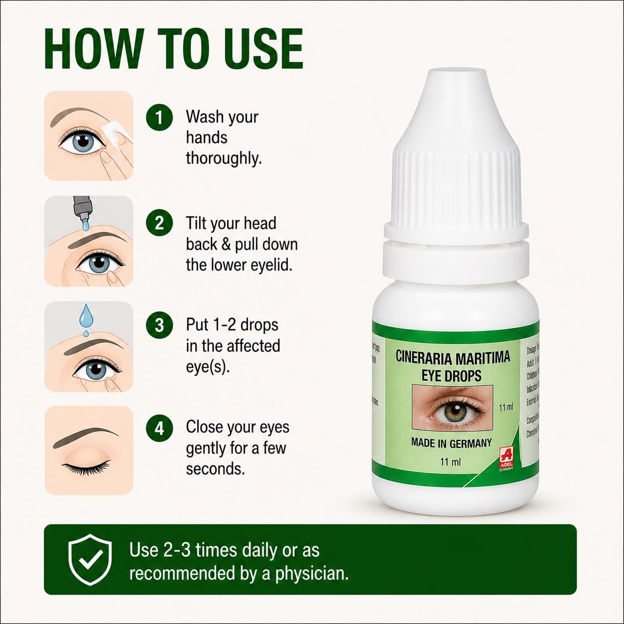 ADEL Cineraria Maritima Homoeopathic Eye Drops, 11 ml, Made in Germany (Pack of 2) — Amazon image 2