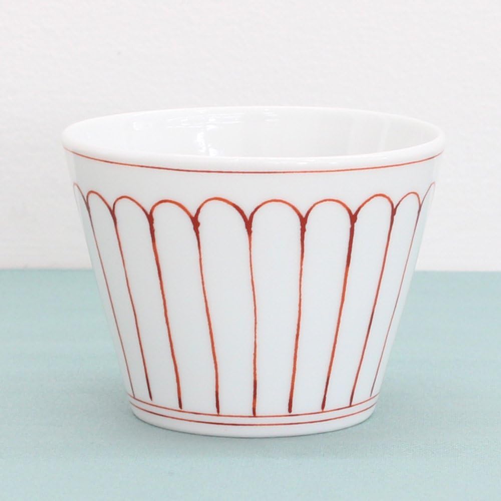 Amazon 長崎 波佐見焼 馬場商店 そば猪口 蕎麦猪口 和紋 菊弁文 赤 そば猪口 オンライン通販