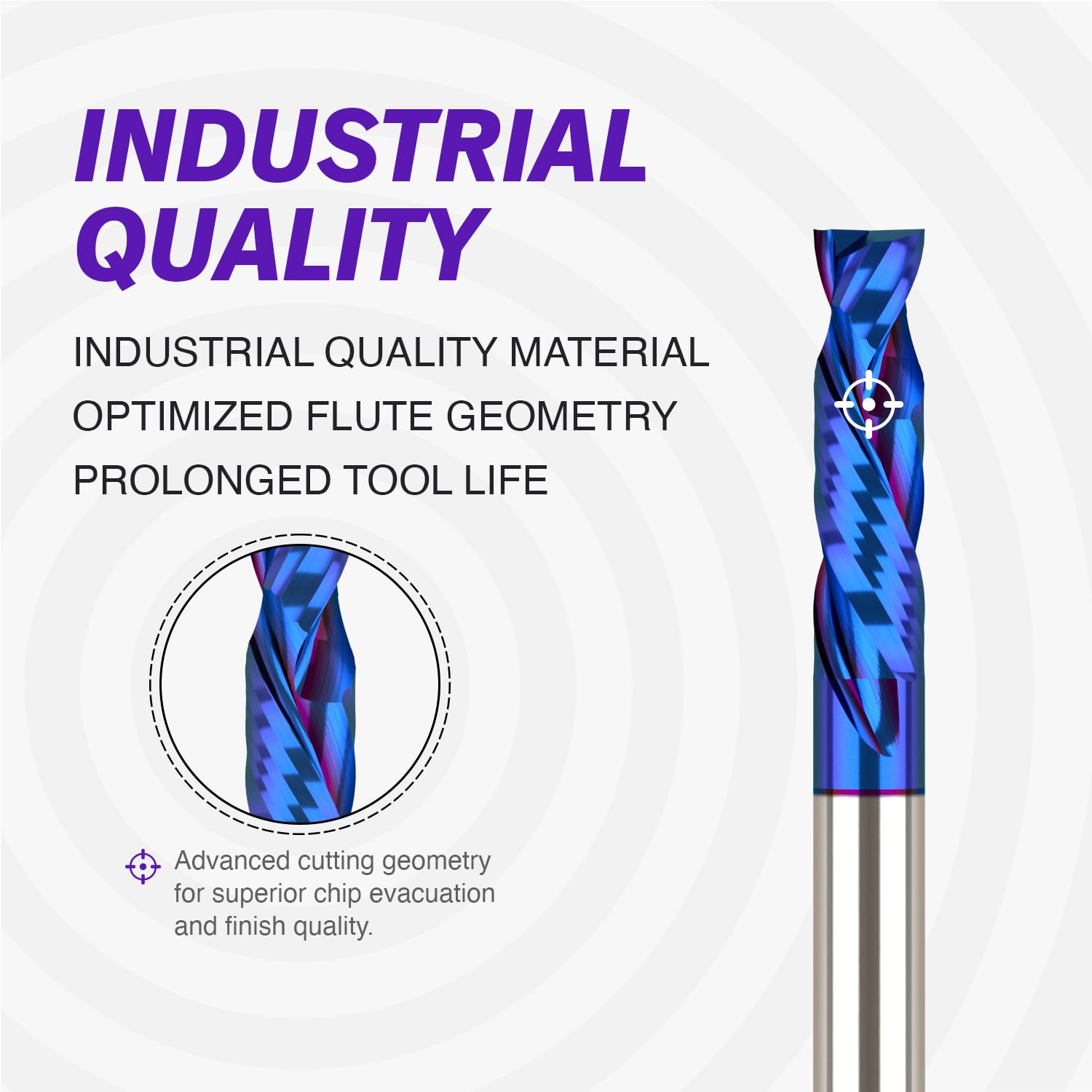 ZahyoX 1/2" Compression Spiral CNC Bit, Nano Coated Extra Long Router Bit, 1/2" Cutting Dia, 1/2" Shank, 2" Cutting Length, 4" Overall Length, CNC Router Bits, Plunge Cut End Mill