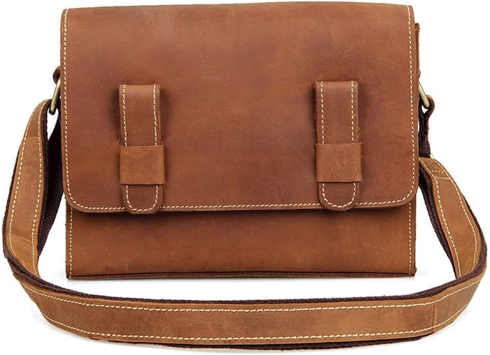 Vintage Shoulder Bag Crazy Horse Leather Diagonal Small Square