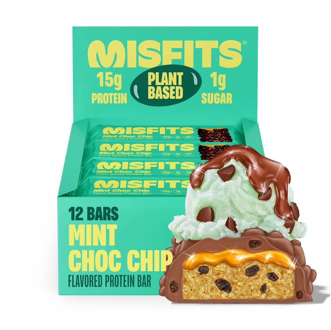 Misfits Protein Bar Variety Pack | Nutrition Bars - 14-15g Protein, 1g Sugar, Plant-based, Low Carb, Non-GMO, Gluten Free Snacks | Vegan Protein Bars | Pack of 12, Multiple Flavors — Amazon image 11