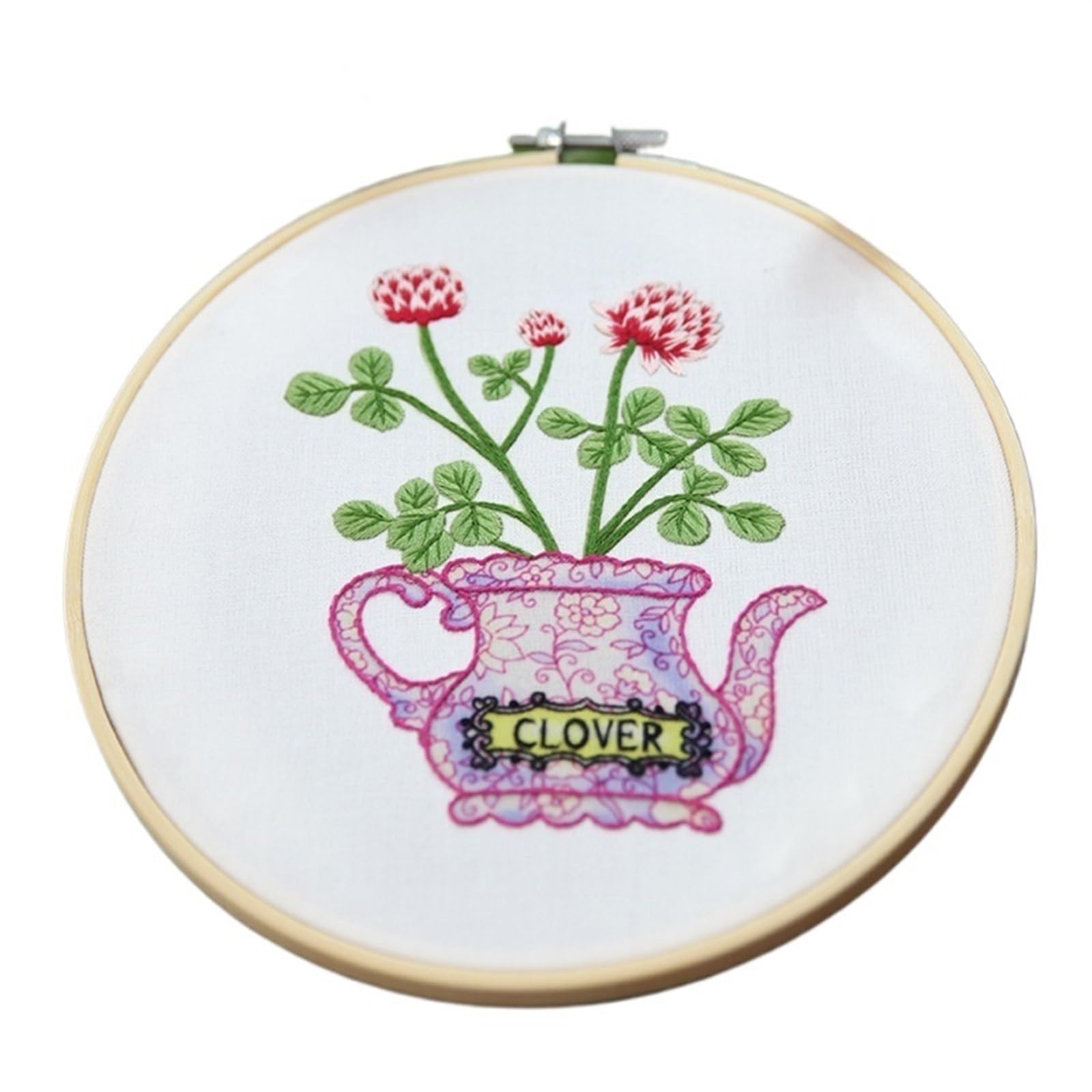 LKLNKVL embroidery, Embroidery Kit， Flower Stamped Kit(Color 10,With 20cm hoop)