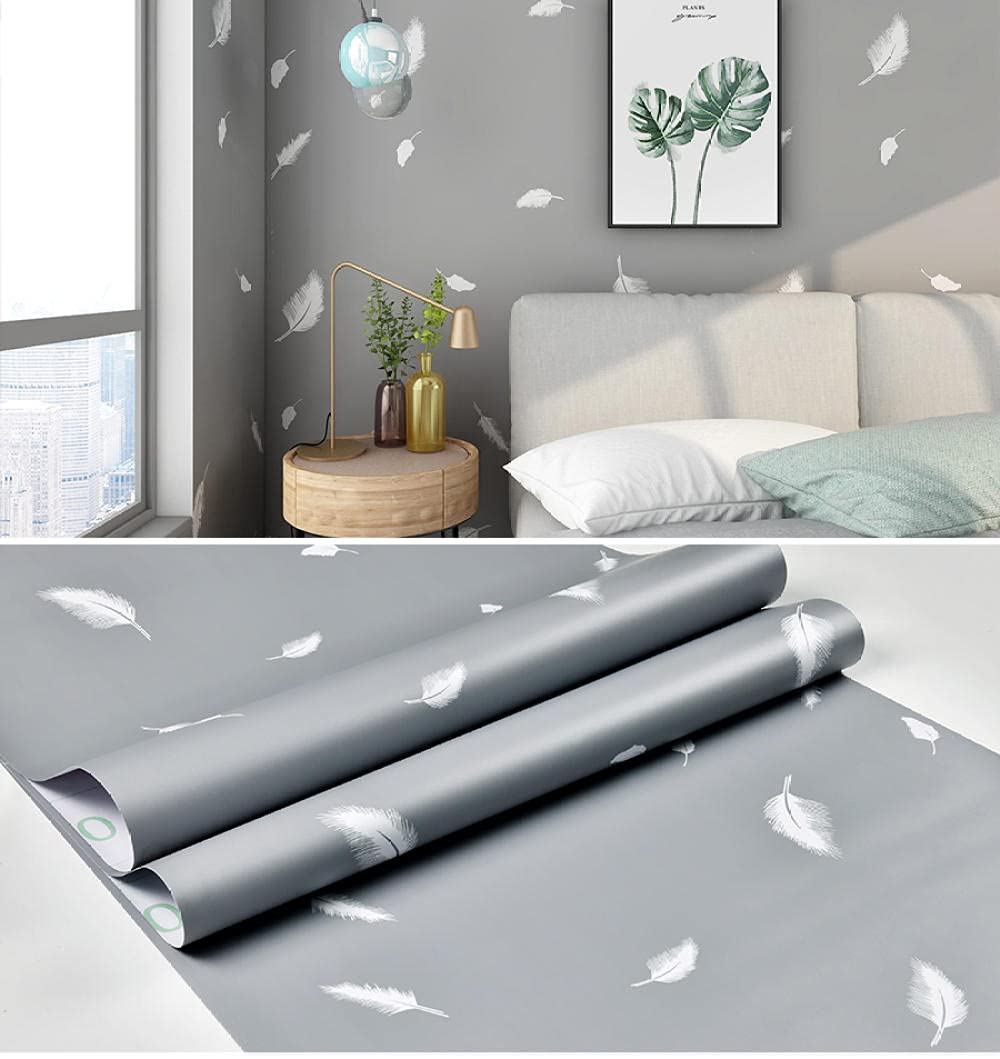 Carta Adesivo Per Mobili Cucina Porta Pellicola Adesiva Vinile Decorativo Impermeabile Ali Grigie 60X2000CM