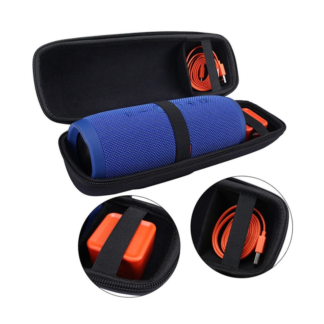 Garneck Eva Portable Speaker Storage Bag with Shoulder Band Protective Carrying Case for Charge Design with Bungee Band for Secure Storage for Travel and Home