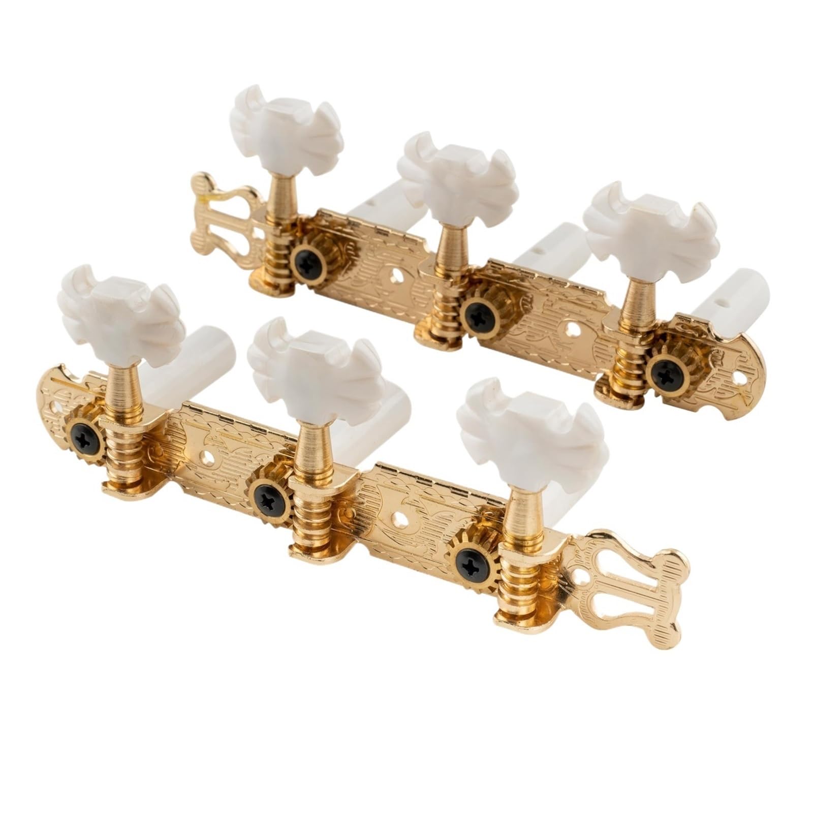 3 su una testa di macchina for chitarra classica, piroli, chiavi, set di accordatori, pulsante a farfalla(Brown)
