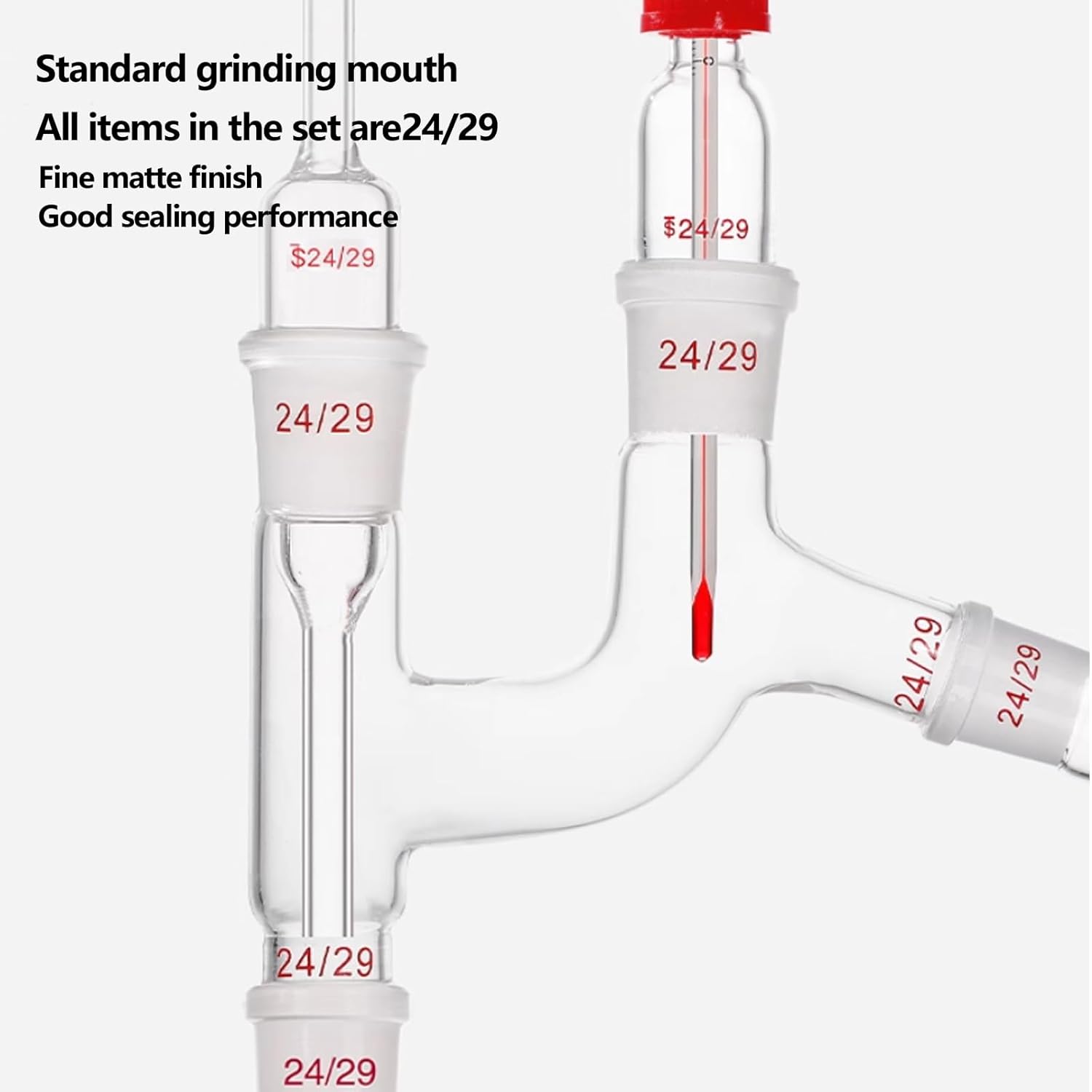 Borosilicate Glass Distillation Apparatus Vacuum Distillation Kit Chemistry Lab Glassware 24/29 Joint (250ml)