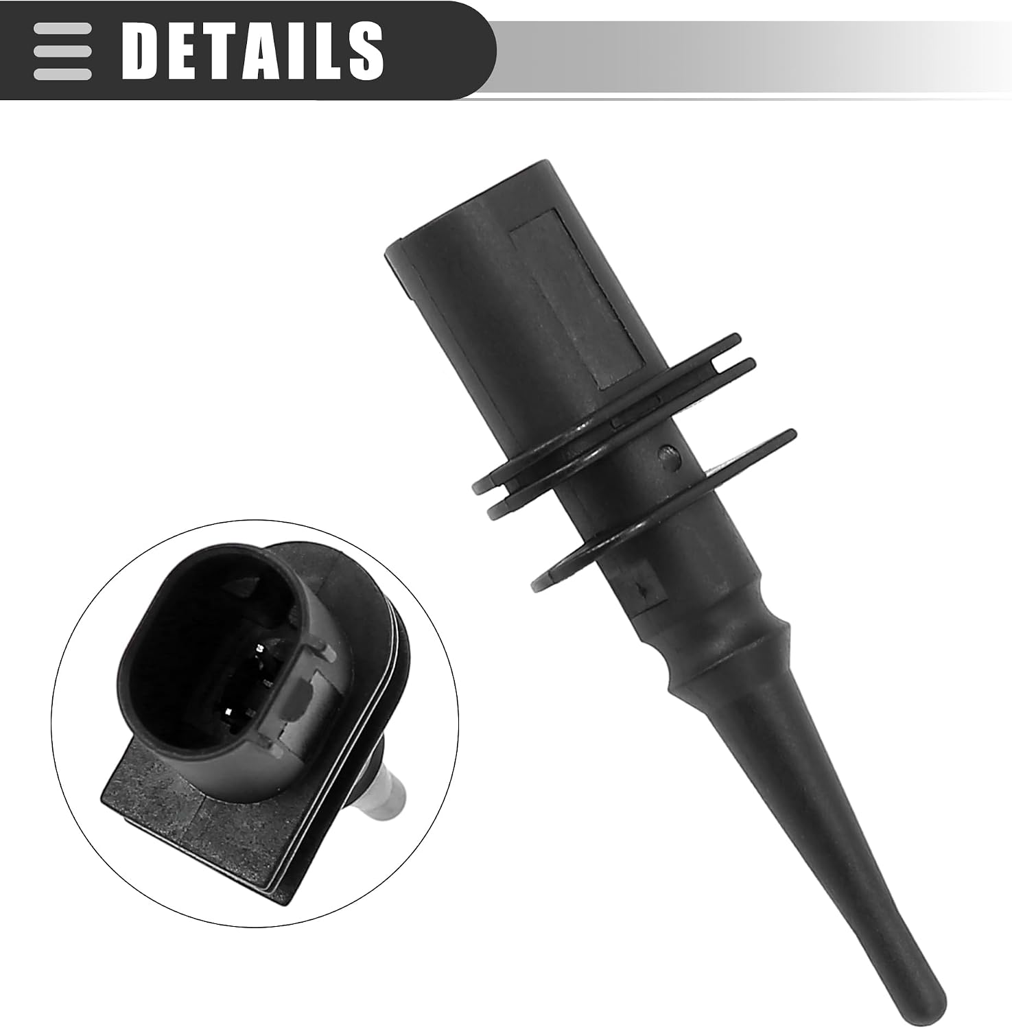 Motoforti Outside Ambient Air Temperature Sensor, for BMW 525i 2001-2007, Plastic, 65816905133, Black