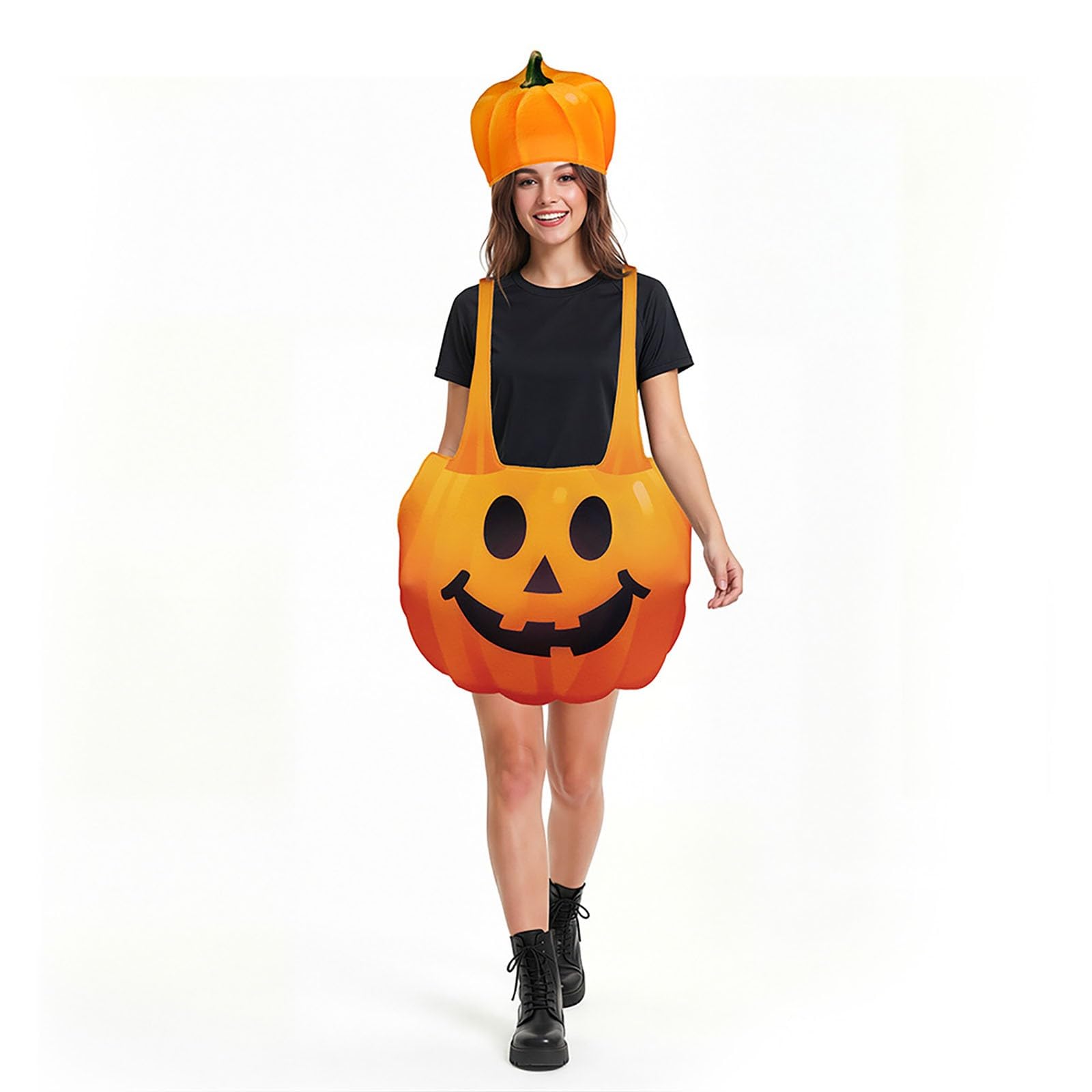 Halloween Damen Kürbis Kostüm Eltern Kind Gurt Overall Cosplay Bühne Party Lustiges Outfit Familienkostüm Damen Herren Verspielt Bunt