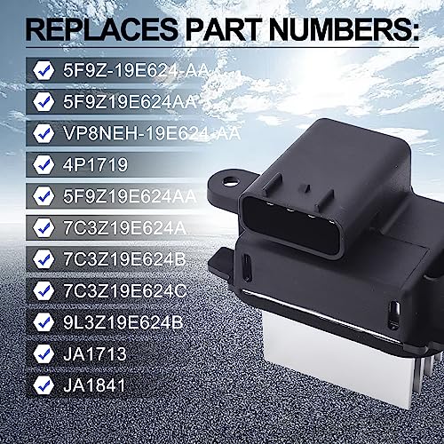 Image of HiSport HVAC Heater Blower Motor Fan Resistor - 5F9Z19E624AA Compatible with Ford F150 F250 Navigator,Compatible with Taurus 2008-2015,Five Hundred 2005-2007