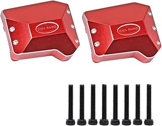CODA RACING 2Pcs Aluminum Diff Cover Front&Rear Axles Housing Cover for 1/10 RC Crawler Car TRX4 Upgrade Parts-Replaces Part 8280-Red