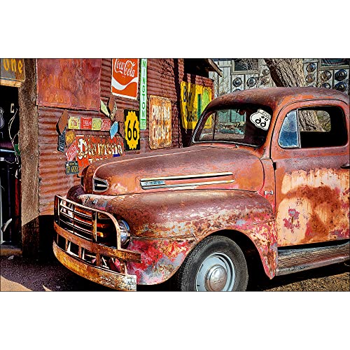 Wall Art Photograph Of Red Old Rusty Truck On Route 66 Art Decor #TOP5