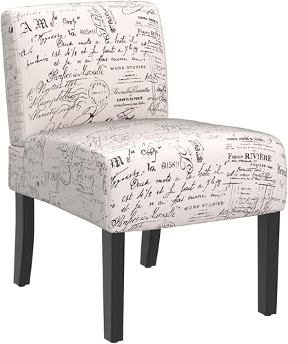 Miniatura 5 de Juego de 2 sillas decorativas sin brazos, modernas sillas de sala de estar con cojín grueso y patas de madera maciza, silla de dormitorio cómoda de