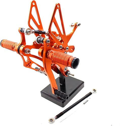 Miniatura 9 de Reposapiés de motocicleta ajustable de aluminio para Yamaha YZF R6 1999 2000 2001 2002 (negro)