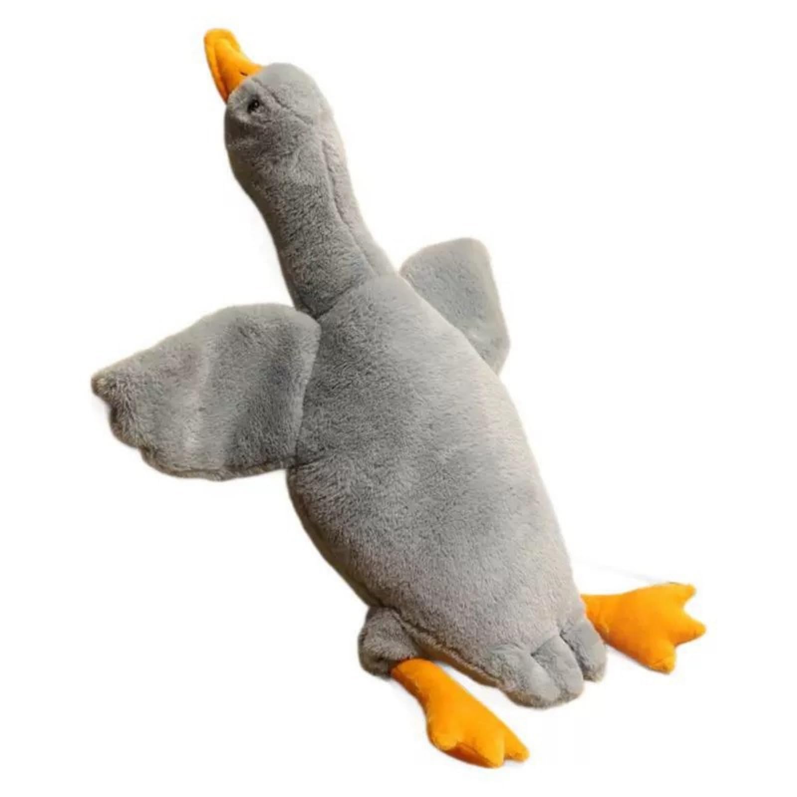 JORCEDI Large Goose Plush Pillow, Soft Stuffed Animal Cuddly Toy, Cute Fluffy Goose Pillows for Kids Adults, Multicolor Plush Throw Pillow for Bedroom Sofa Decor (Gray,50cm)