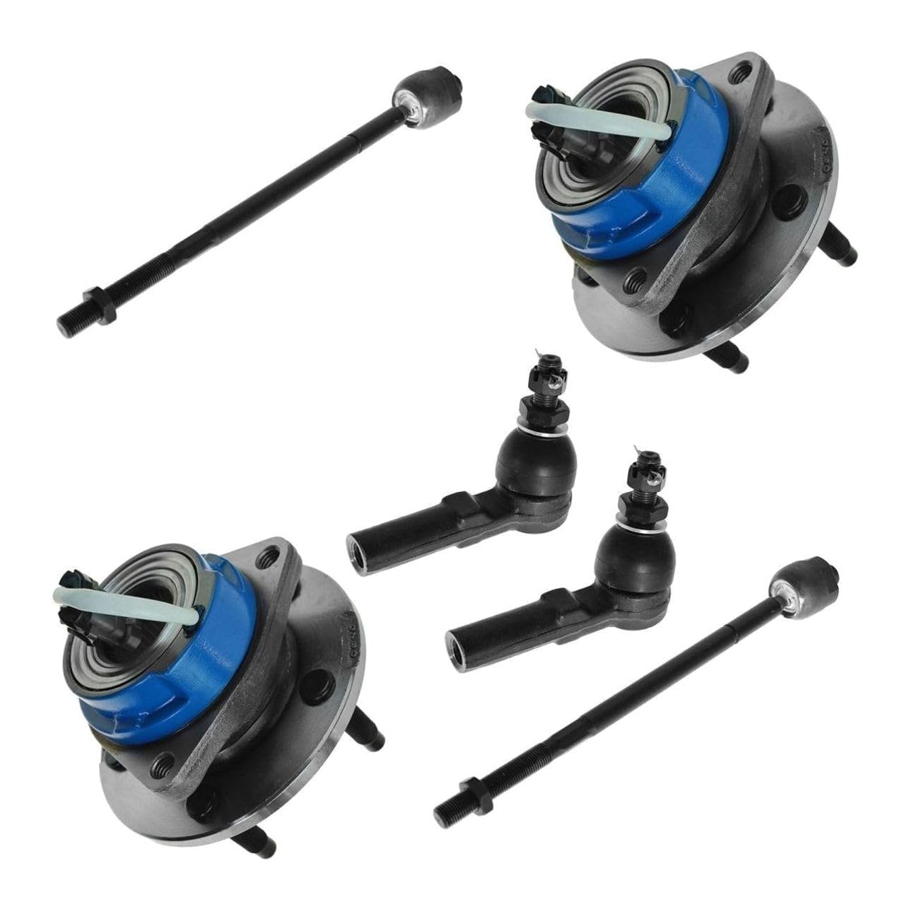 BDIJUSHNBDIJUSHN Wheel Hub Tie Rod Front Kit Set of 6 Ball Bearingkit Includes for Bonneville for Aurora for Seville for DeVille for Riviera for Park Avenue for Lesabre ES3452 PSA58469,Strict QC