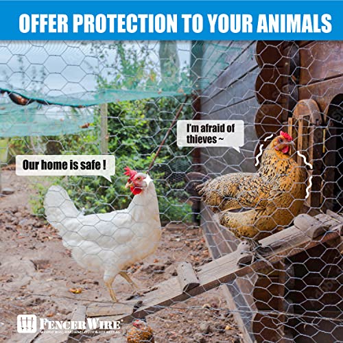 Fencer Wire Poultry Netting Fence, 20 Gauge Galvanized Hexagonal Chicken Wire Fence, 1-Inch Mesh Opening Size (4 Ft. X 150 Ft.) #TOP6