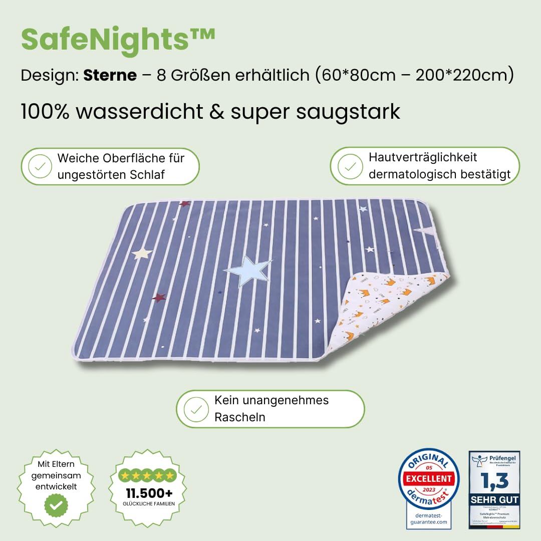 kidmat SafeNights - Matratzenschutz, kidmat bettunterlage，Inkontinenzunterlage Waschbar für Kinder, Bett Schutz Unterlagen für Einzelbetten, Kinderbetten, Babybetten Matratzenschoner