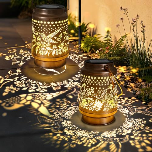 Lanterne solaire colibri étanche pour décoration extérieure de jardin et terrasse