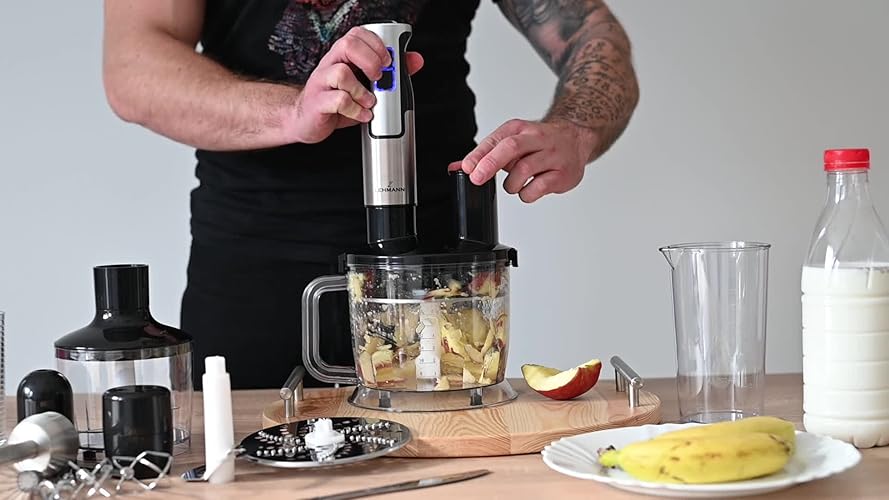 Bild 6 - Lehmann Stabmixer Set Chopsui 1200 W | Pürierstab mit Turbofunktion und Geschwindigkeitsregelung | Elektrische Multifunktions Hand Blender | inkl. 9-teiliges Zubehör Set