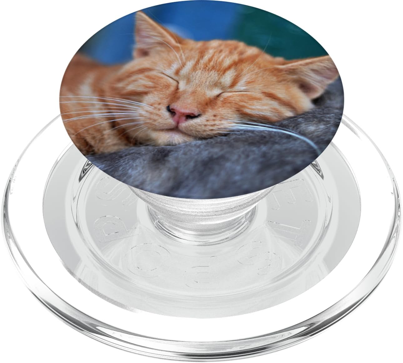 Cat Sleeping Red Orange Meow Collapsible Kitty Pop Out Mount PopSockets PopGrip for MagSafe