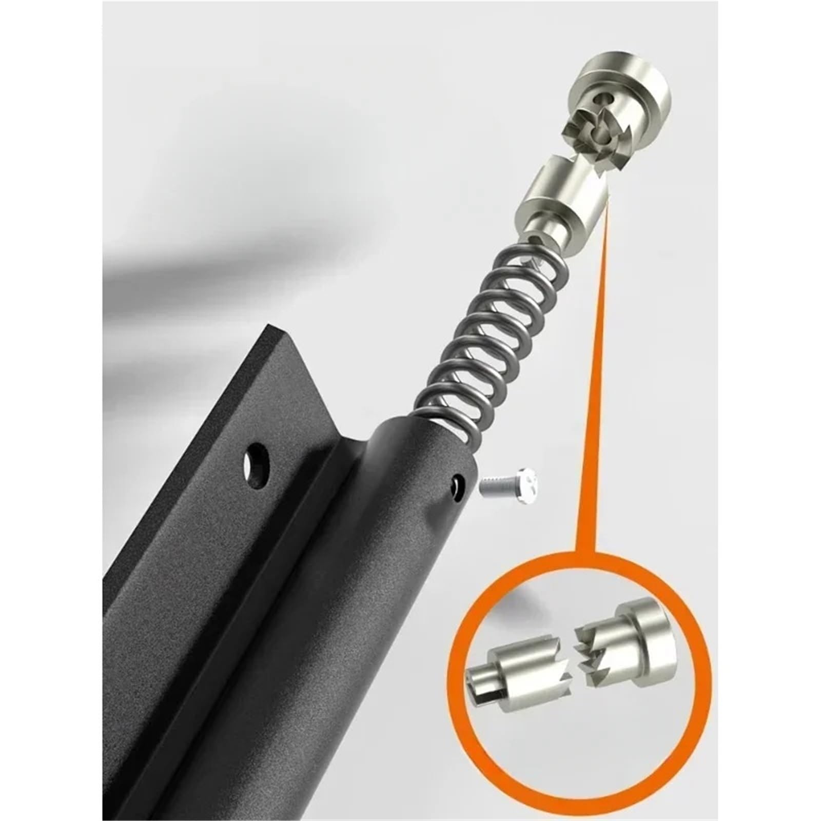 Chiudiporta automatico in lega di alluminio da 2 pezzi invisibile for porta for uso domestico Cerniera a molla con ritorno Per Porte(Black)