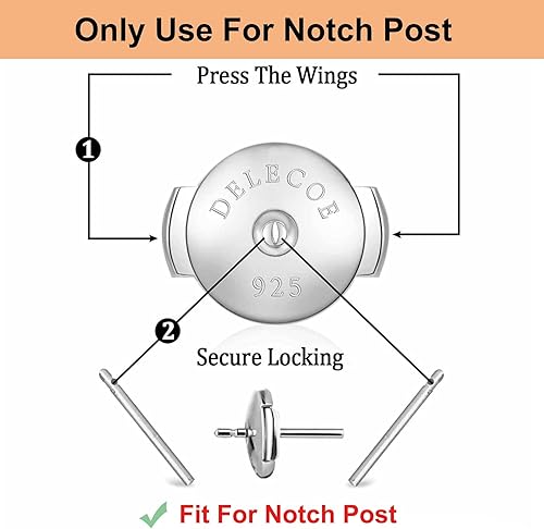 Miniatura 10 de 2-Paris - Aretes de plata con cierre de repuesto para aretes de diamante, aretes de plata 925, parte trasera de aretes segura hipoalergénica, no se