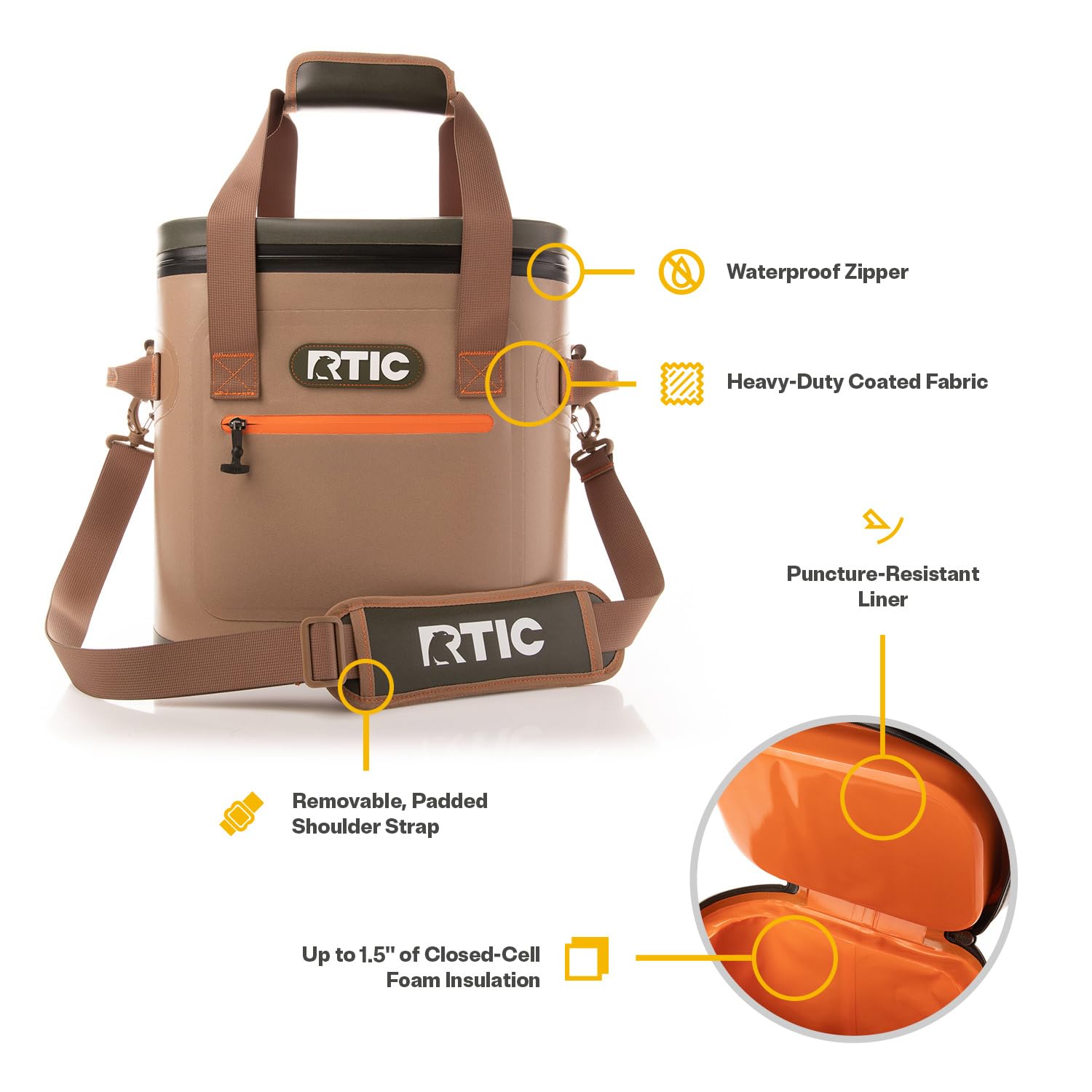 Amazon | RTIC Soft Pack 20, Tan | RTIC | クーラーボックス