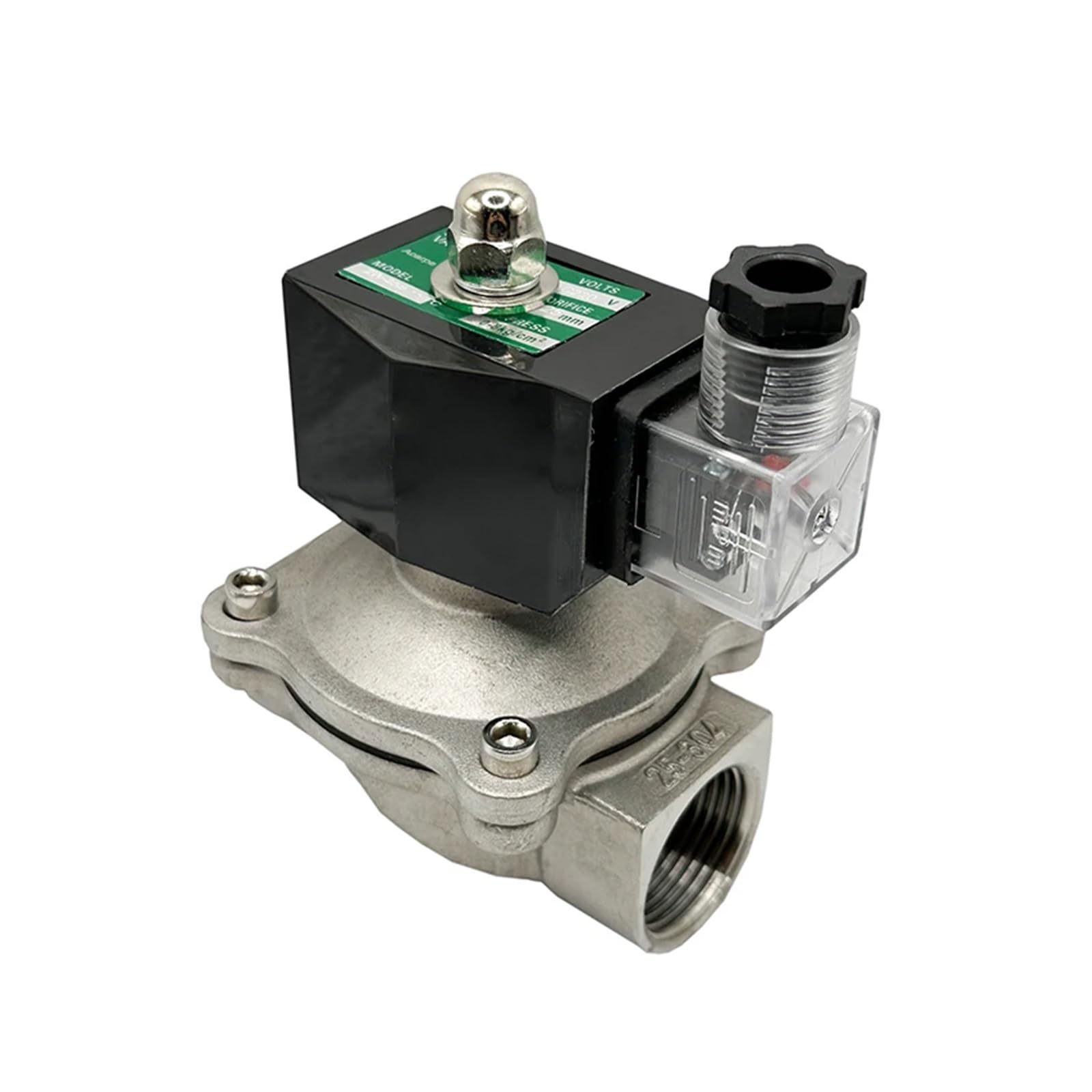 Válvula Solenoide eléctrica normalmente cerrada, 1/2 ", 3/4", 1 ", 2", agua, 24v, 230v, 24V, 12V, acero inoxidable, IP65, bobina DIN, alta temperatura Excelente sellado(1",EPDM-SEAL_24VDC)