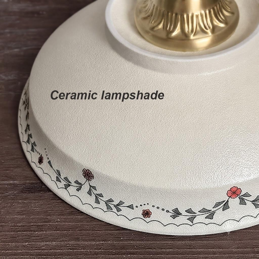 Kinkiet Ceramiczny W Kwiaty, Vintage Mleczna Lampy Ścienna Nocna | Oświetlenie Ścienne Porcelana Wiejska Kremowa Mid Century Lampy Wewnętrzna Kącik do Czytania Korytarz Wejście