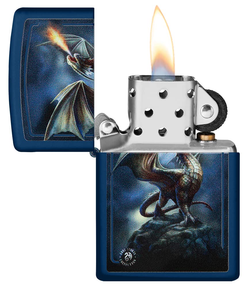 Zippo Accendino, metallo, blu navy opaco, una scatola