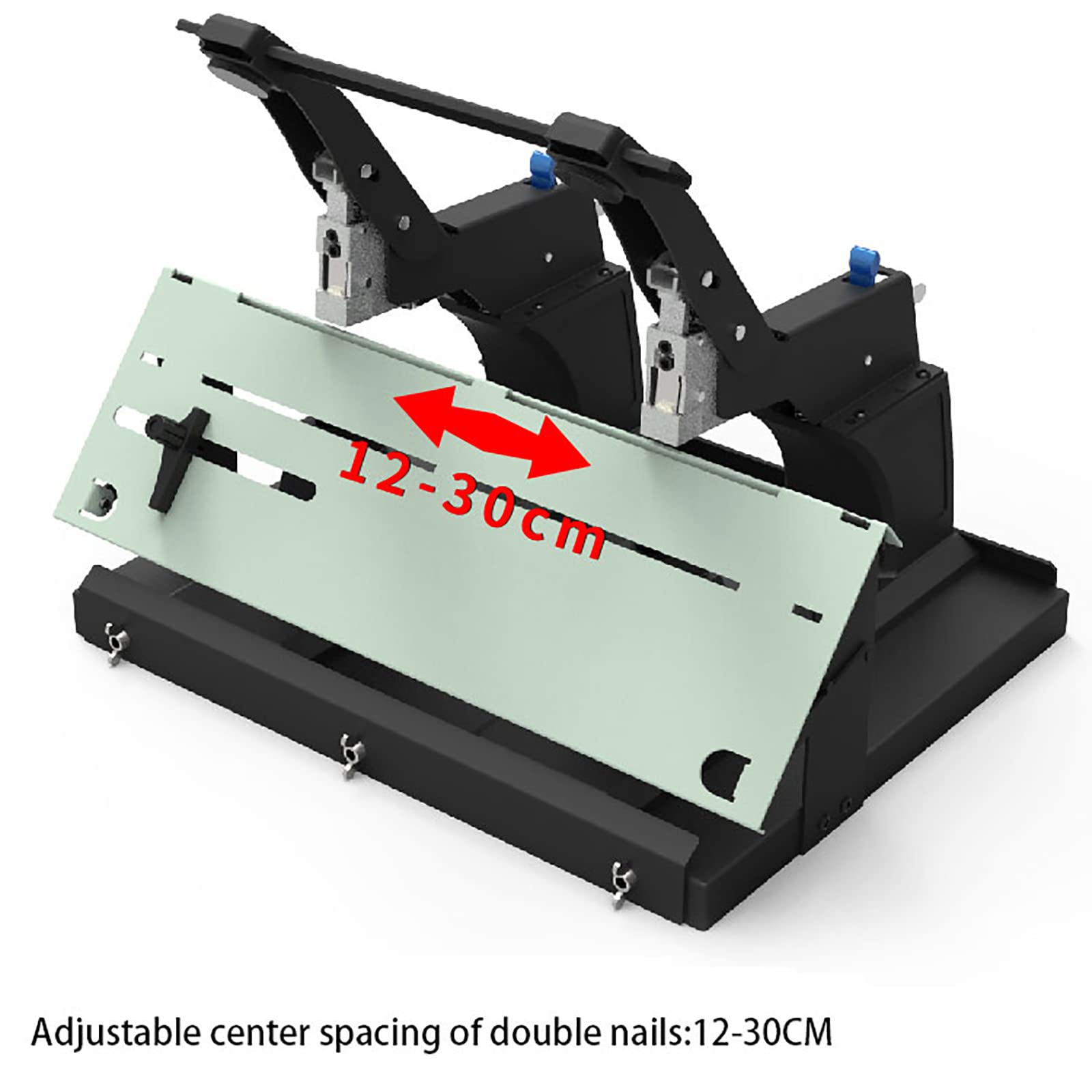 Manueller Sattelhefter, A3-Desktop-Doppelkopfhefter, Hochleistungs-Flach-/Sattelhefter, verdickter großer arbeitssparender Hefter, Bindestärke 60 Blatt, für Büro und Zuhause