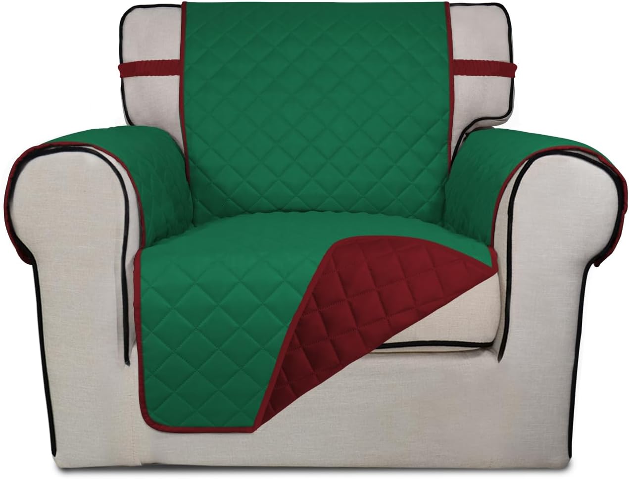 PureFit Reversible Quilted Sofa Cover, Water Resistant Slipcover Furniture Protector