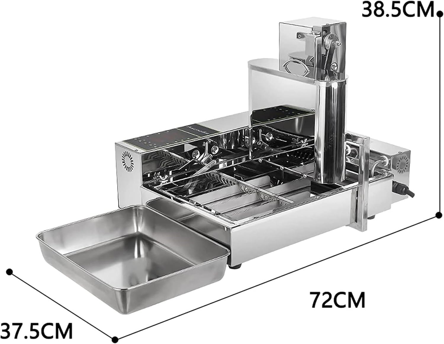 Máquina para hacer donas, totalmente automática, grosor ajustable, alta producción, 1800 unidades/h
