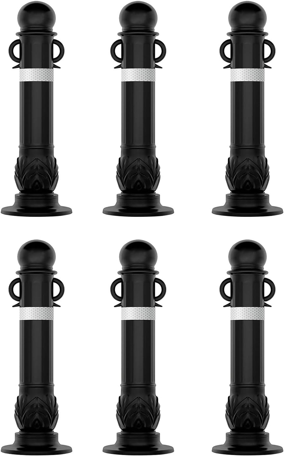 WDSOPK Traffic Delineator Post Delineator Safety Cone Post Reflective Traffic Delineator Post, Safety Barrier with Hanging Ears, Parking Posts Construction Cones, Parking Lot Safety Barri（6 pieces）