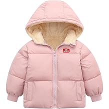 kids4ever Baby Winter Jacket Coat Zip Hooded Jacket Windproof Warm Fleece Outerwear Snowsuit with Two Pockets for Boys Girls 12 Months - 5 Years