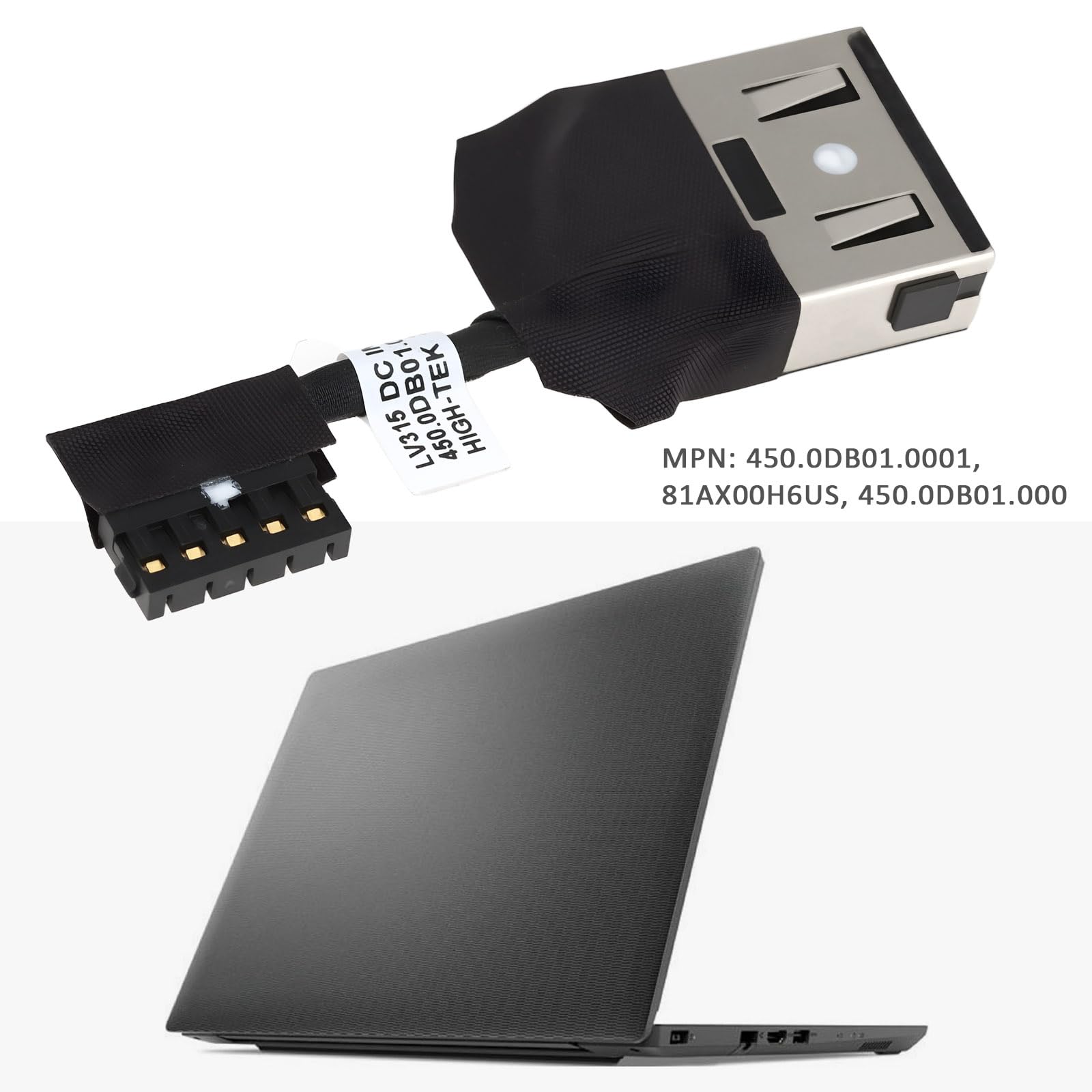 ECSiNG Connettore Per Porta Di Ricarica CC 450.0DB01.000181 Compatibile Con Lenovo V130-15IKB V130-15IGM V130-15IKB 81HN
