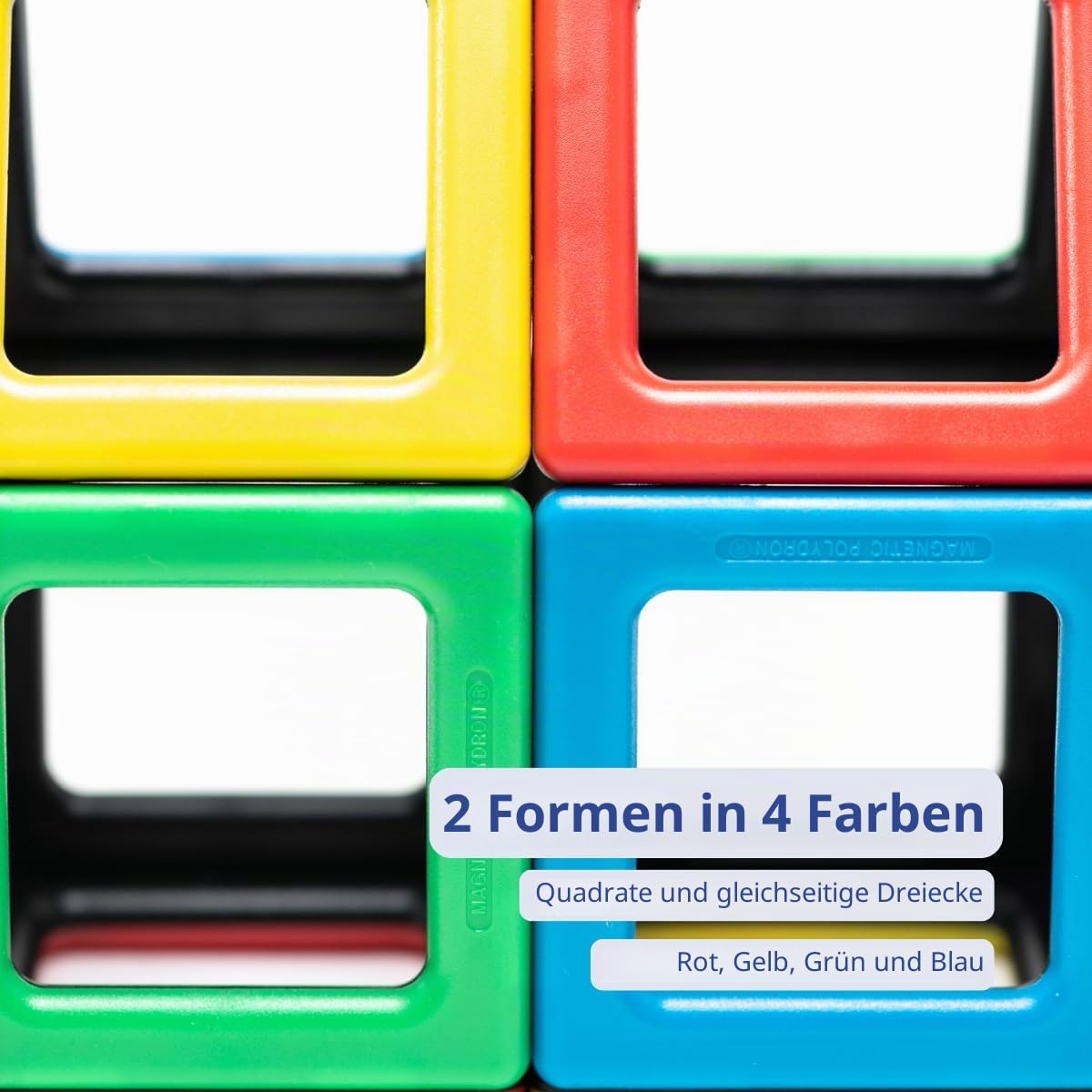 Polydron Magnetisches Starterset - 32 Teile magnetisches Bauspielzeug für Kinder ab 3 Jahren