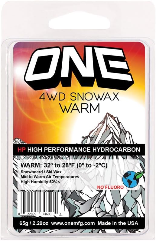 One Mfg 4WD Warm Snowboard & Ski Wax 65G - Fast and affordable, premium hydrocarbon blend formulas for any temperatures and conditions