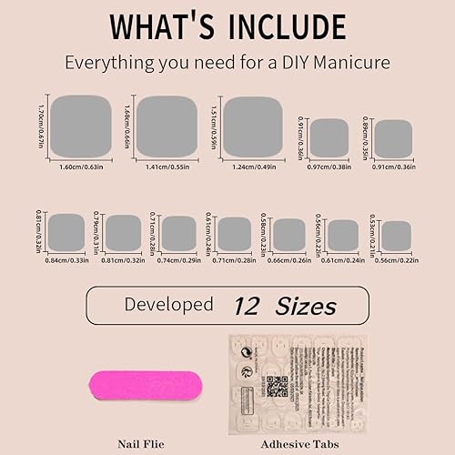 Miniatura 7 de 24 uñas postizas cuadradas cortas a presión, uñas postizas rosas con puntas blancas y diamantes de imitación, uñas acrílicas, decoración fresca de