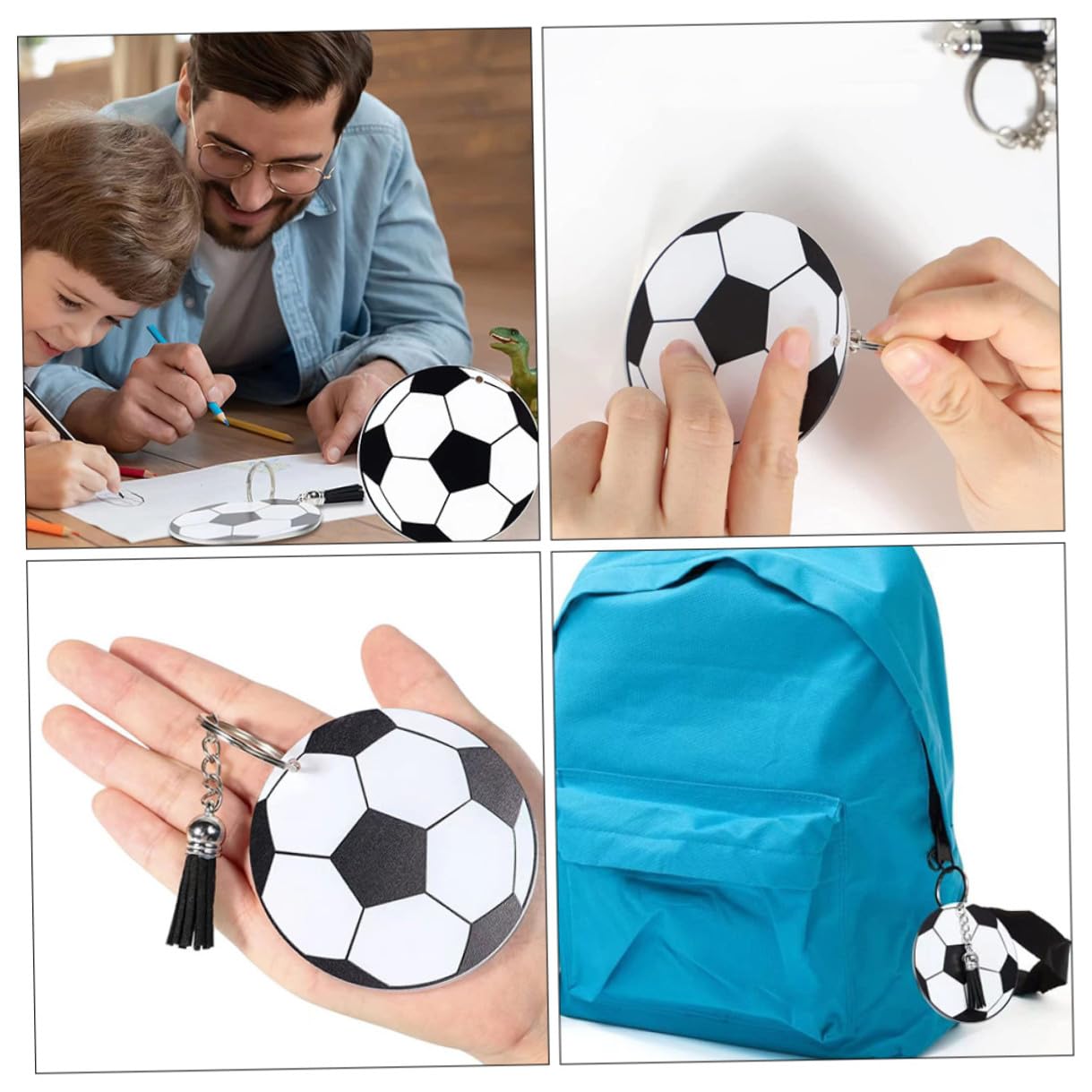 Gatuida 20 set Portachiavi Palla da Calcio in Acrilico Leggeri e Portatili Decorazioni DIY per Borse e Chiavi Gadget Sportivi per Regali e Bomboniere Party
