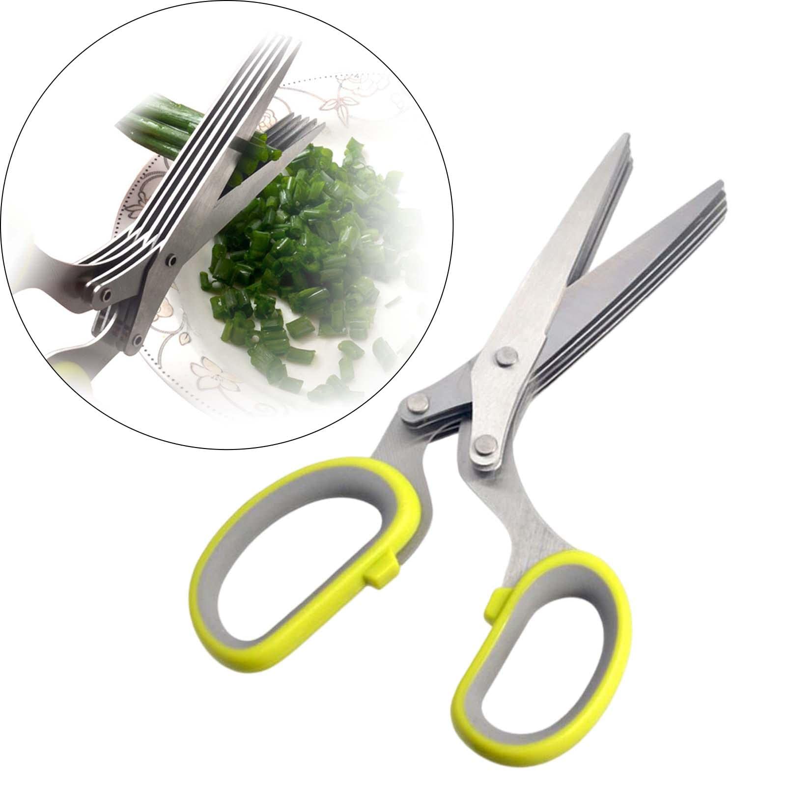 Tijeras de Cocina Tijeras Cizalla Herramienta Multifunción de Cinco Que Picar Cebollino Y Fideos con Acero Inoxidable Res, 3 Piezas