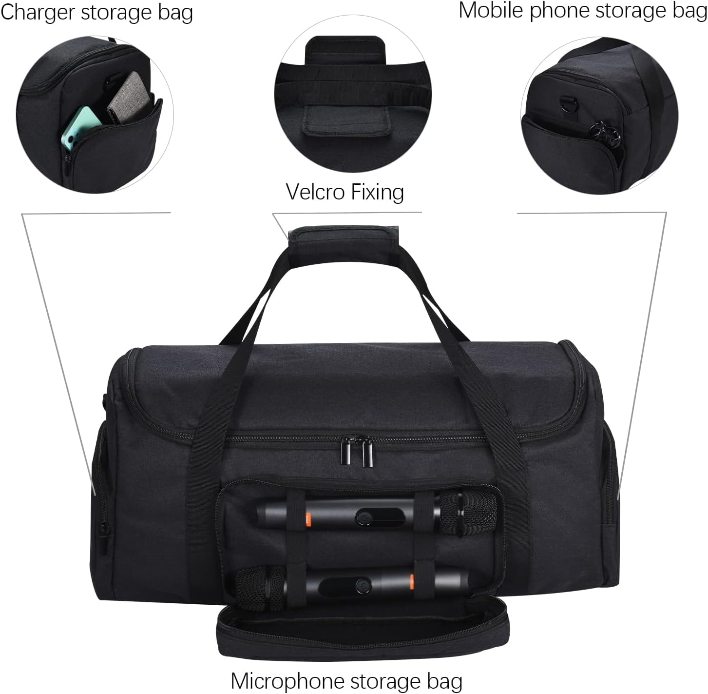 Carrying Case for JBL PartyBox On The Go Speaker, Soft Travel Storage Bag Compatible with PartyBox On-The-Go Portable Party Speaker Outdoor Box-Only Case No Shoulder Strap(Black) - Image 6