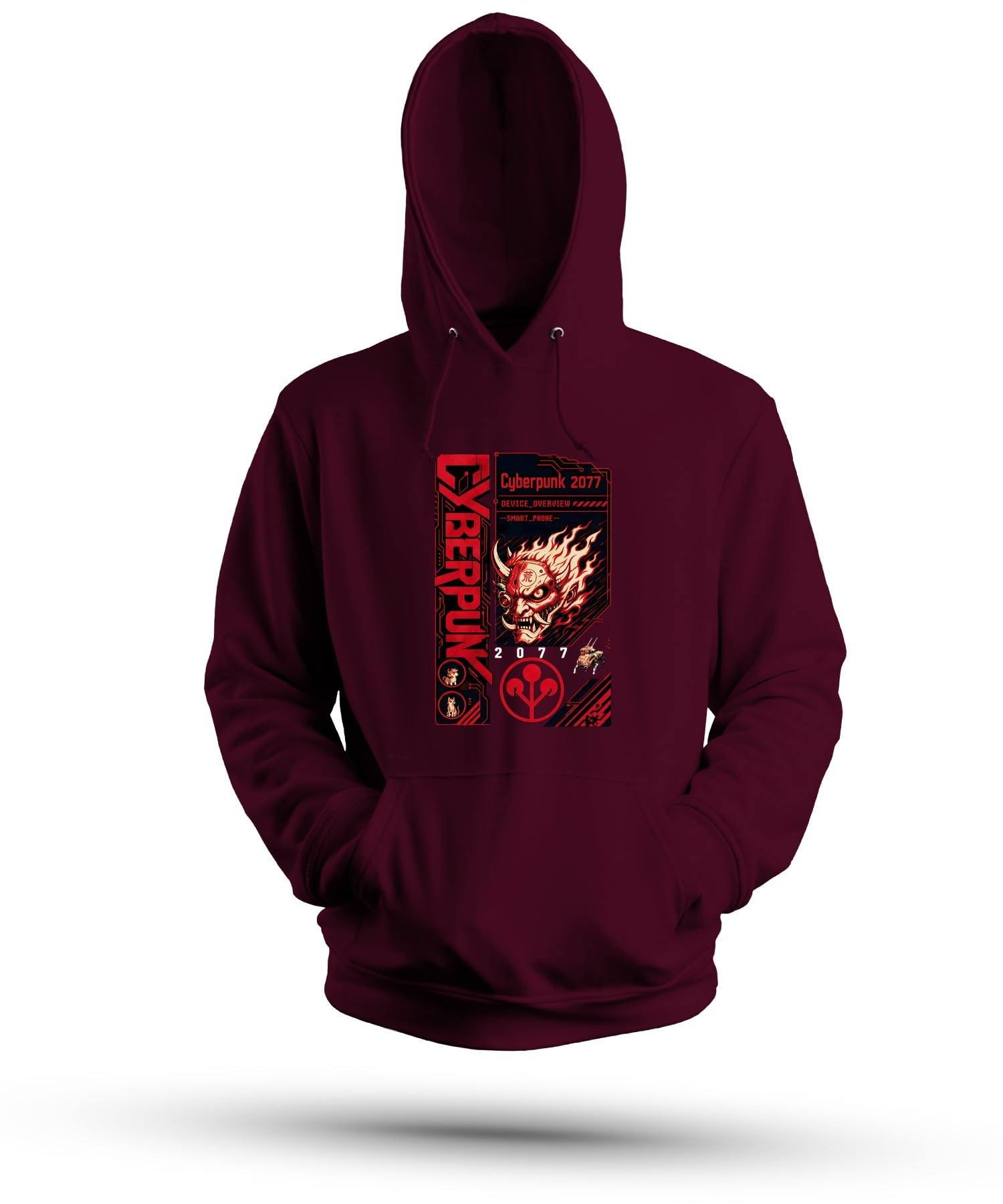 Cyberpunk 2077 Oni Mask Japan Y2K - Felpa con cappuccio